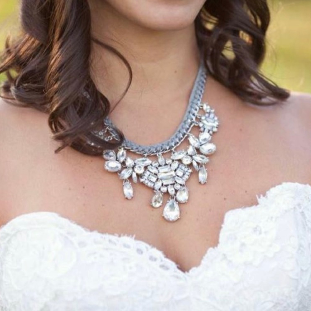 Deco Crystal Cluster Drama Necklace